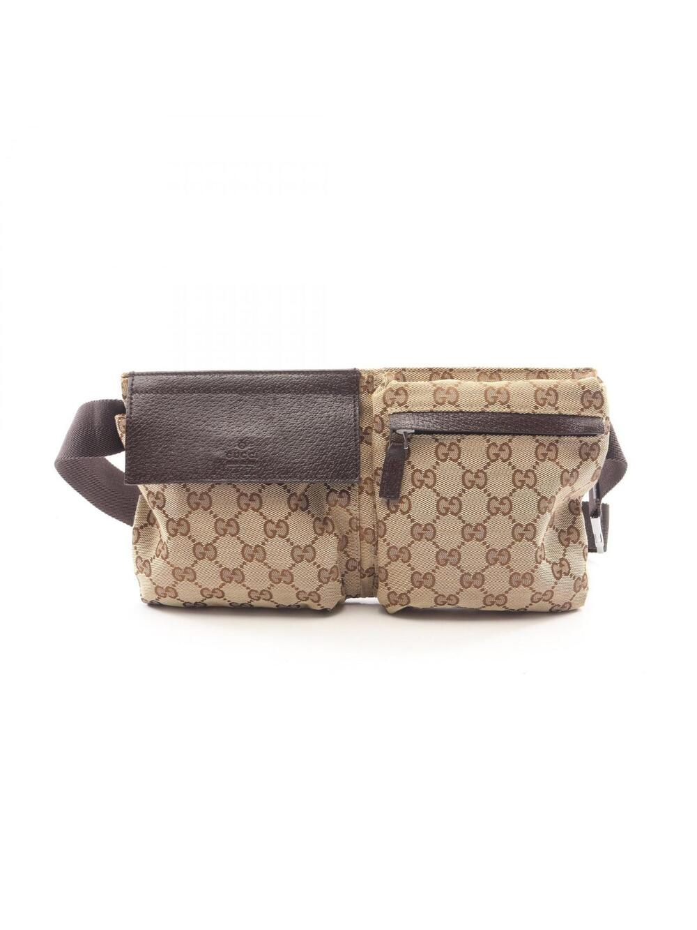Gucci Gg Canvas Waist Belt Bag Leather #279706G68B